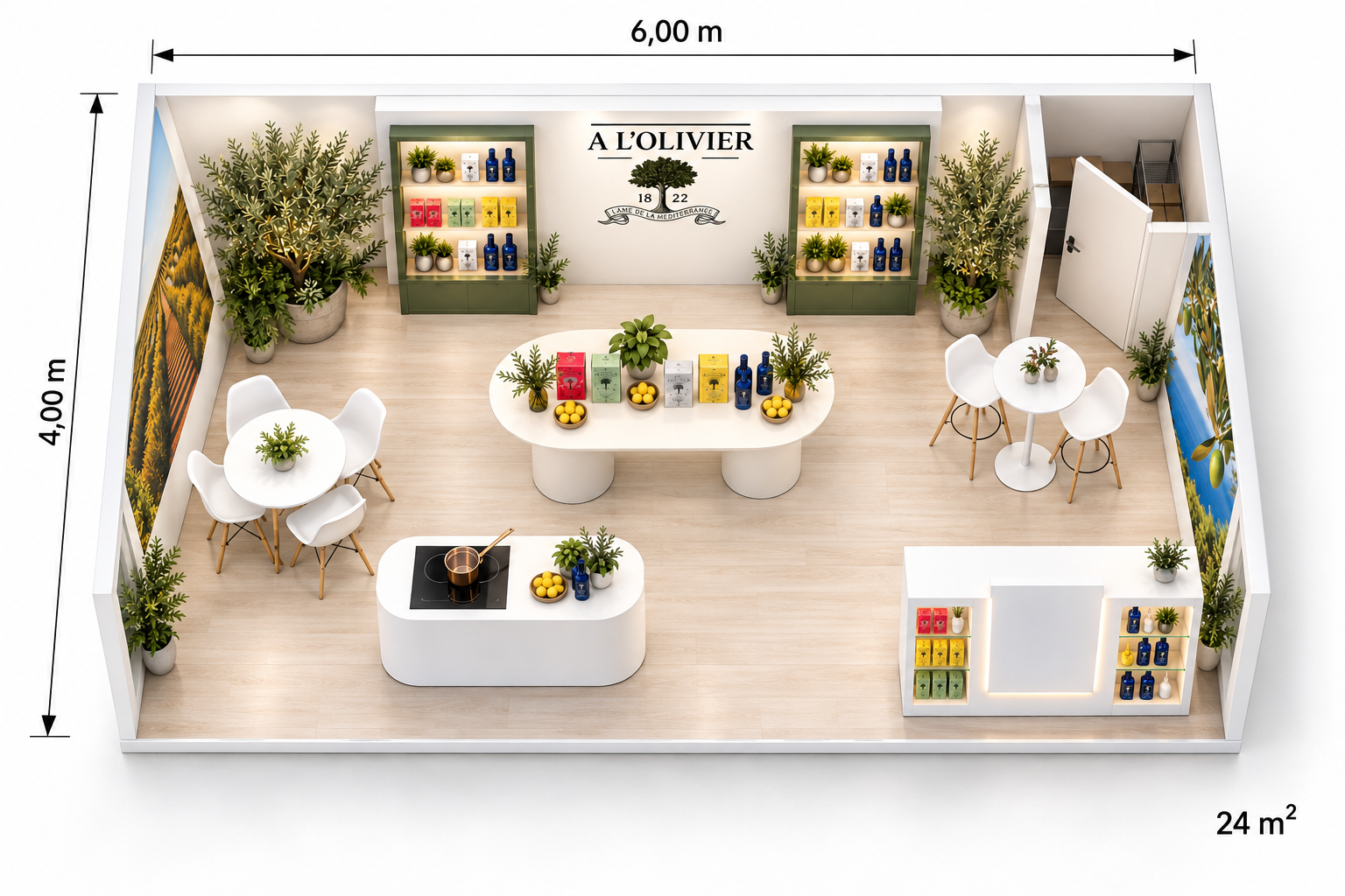 Overhead stand layout mockup
